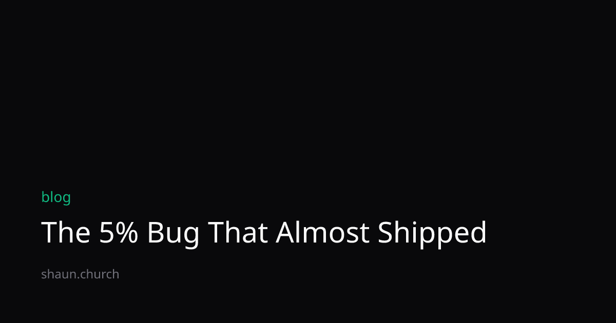 The 5% Bug That Almost Shipped | Shaun Church